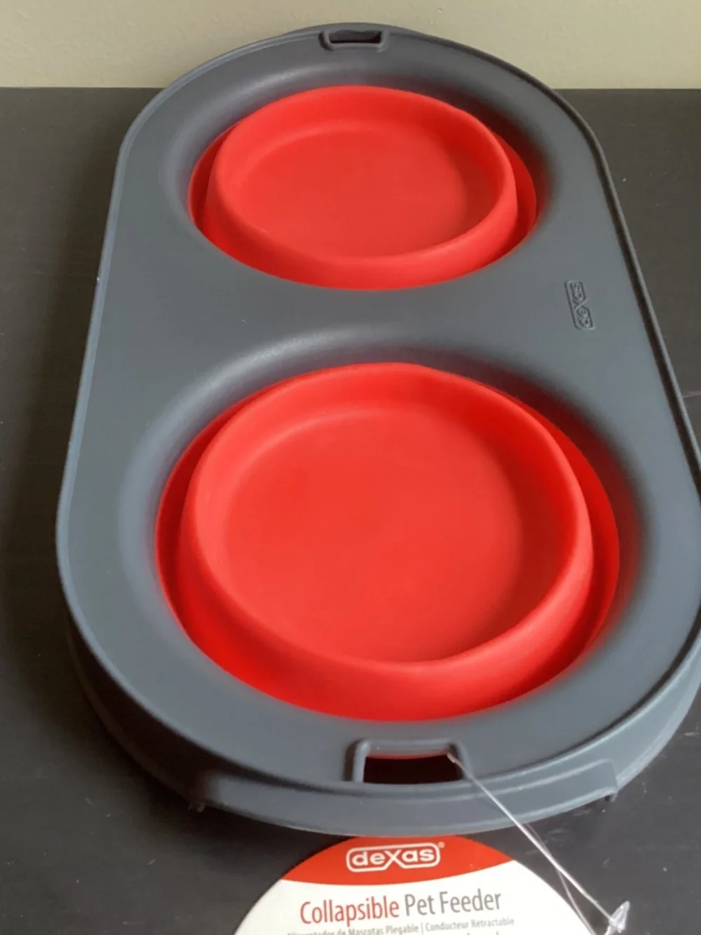 NWT Dexas Collapsible Double Silicone Pet Feeder 2.5 Cup or 20oz Brand New